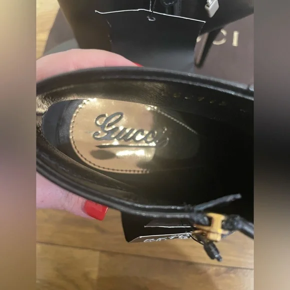 NWT Gucci Black Leather Ankle Boots Size 41 - Picture 7 of 7